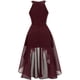 thumbnail image 3 of Vestido de cóctel para mujer, vestidos de fiesta sin mangas irregulares de encaje., 3 of 4