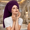 thumbnail image 4 of RIVERSIDE 6 Piece Towel Set Soft Quick Drying Cotton Bath Towel for Gym, Spa and Bathroom - Purple, 4 of 7