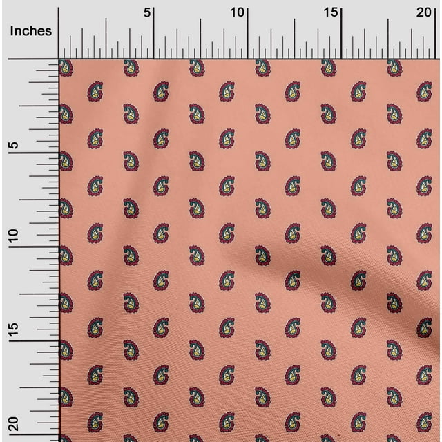 oneOone Polyester Lycra Fabric Paisley Block Print Fabric By Yard 56 Inch Wide
