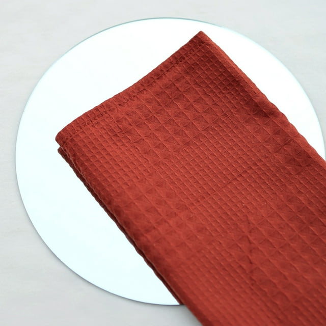 suxuMhao Serviettes en Tissu à Motif Gaufré - Serviettes en Tissu de Coton, Serviettes en Coton, Serviettes en Tissu pour le Souper, Serviettes Lavables, Serviettes Réutilisables Lavables, 17x17 Po, Ensemble de 8, Rouge - Convient aux Repas Quotidiens