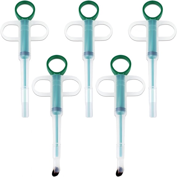 OITY 5Pcs Pet Pill Shooter Plunger Popper for Small Cats Dogs Soft Tip Tablet Pusher Animal Medicine Medical Feeding Tool Accessories for Animals