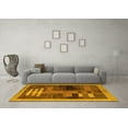 thumbnail image 3 of Ahgly Company Indoor Rectangle Abstract Yellow Modern Area Rugs, 7' x 9', 3 of 4