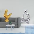 thumbnail image 2 of Escultura de pollo,Escultura de pollo,decoración del hogar,figura de gallo,Figura decorativa de gallo,estatua de resina animal,Figura de lector abstracto,Estatua de pensador, 2 of 8