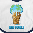 thumbnail image 4 of Inktastic Keep It Cool Melting Earth Ice Cream Cone Boys or Girls Baby Bib, 4 of 4