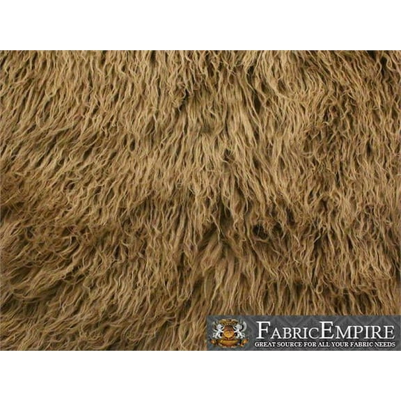 Faux Fur Long Pile Curly Fabric ALPACA TAUPE / 60" Wide / Sold by the Yard