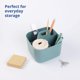 thumbnail image 3 of QPENWEI BLUE Organisateur polyvalent Caddy de rangement empilable en plastique avec poignée | Caddy d'artisanat, caddy de bureau, organisateurs et rangements artistiques, caddy de maquillage, 3 of 3