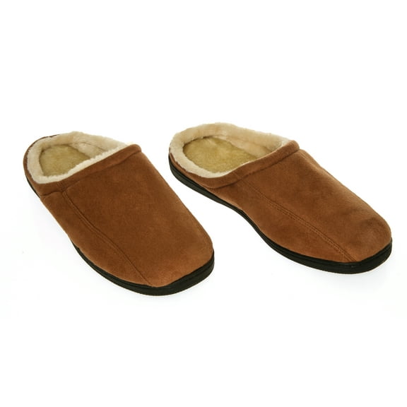 Living Healthy Products Memory Foam Suede Fleece Lined Slippers