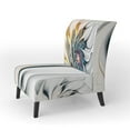 thumbnail image 4 of Designart 'White Stained Glass Floral' Upholstered Floral Accent Chair, 4 of 5