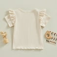 thumbnail image 3 of Bagilaanoe Toddler Baby Girls T-Shirts Solid Color Fly Sleeve Ribbed Tees 12M 18M 24M 3T 4T 5T Kids Summer Casual Tops, 3 of 6