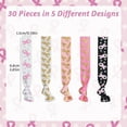 thumbnail image 2 of 30 Pcs Pink Ribbon Hair Ties, Breast Cancer Awareness Hair Bands Pink Ribbon Elastic Ponytail Holders Hair Accessories for Women Girl, 2 of 6