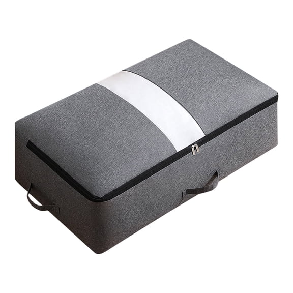 Fabric Quilt and Clothes Storage Bag Large Capacity Foldable Organizer Box for Bedding Toys Seasonal Items Moving Dorm Closet Garage and Home Storage