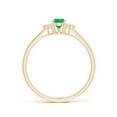 thumbnail image 2 of ANGARA Natural Pear Emerald Solitaire Ring with Trio Diamond Accents in 14K Yellow Gold for Women (Size-6x4mm) | May Birthstone, Birthday, Anniversary, Jewelry Gift for Women | Natural Emerald Ring, 2 of 11