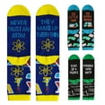 thumbnail image 3 of TINYSOME Unisex Novelty Funny Saying Cotton Crew Socks Colorful Books Science Math Pattern Letters Contrast Color Hosiery Gifts, 3 of 21