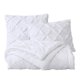 thumbnail image 1 of Juego de edredón de 3 piezas con pliegues, juego de cama de microfibra suave lavada con flecos para hotel, dormitorio, habitación de invitados (Queen, blanco), 1 of 5