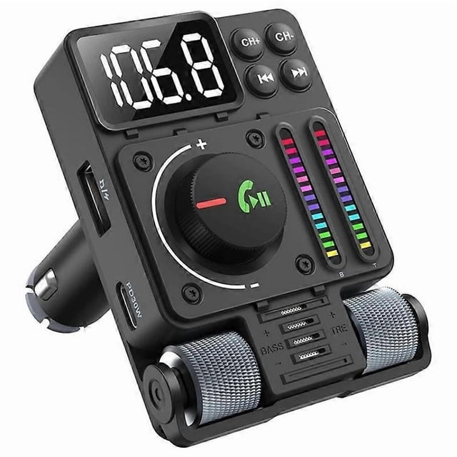 compatible MT01 Car FM Transmitter MP3 Music Player Bluetooth Adapter Type-C + USB Car Charger_Perfect Gift