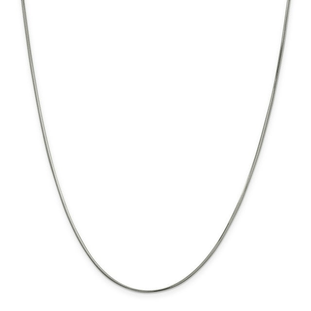 925 Sterling Silver 1.5mm Diamond-cut Flat Snake Chain 20 Inch