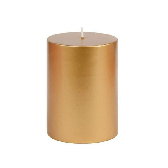 Jeco CPZ-105 3 x 4 in. Pillar Candle, Metallic Bronze Gold