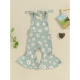 thumbnail image 2 of Bagilaanoe Toddler Baby Girl Summer Jumpsuit Sleeveless Floral Print Romper Overalls 6M 12M 18M 24M 3T 4T Kids Flared Pants Summer Clothes, 2 of 7