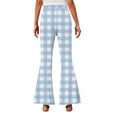 thumbnail image 3 of Fleece Lined Flare Leggings Girls 14-16 Winter Warm Plaid Flared Pants High Waisted Thermal Pants, 11 Y, 3 of 6