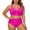 A1#-Hot Pink, variant on Women Plus Size Two Piece Set Swimwear Sleeveless Bikini Set Solid Color Camis Top Comfortable Fit Beachwear Hot Pink,4Xl