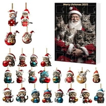 Cat Lovers Advent Calendar 2025 - 24 Day Christmas Countdown with Different Cat Breed Ornaments, Holiday Tree Decor for Cat Owners, Christmas Vacation Celebration Set