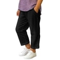 thumbnail image 2 of Quotay Kids Capri Pants Summer Casual Wide Leg Elastic Waist Cropped Beach for Girls Boys Trousers for Girls 4-15 Years Black,10-11 Years, 2 of 4