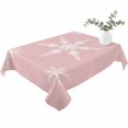 thumbnail image 2 of Pink Christmas Table Cloth Waterproof Tablecloths, Xmas Snowflake Winter Tablecloth Dining Table Cover for Kitchen Party Tabletop Outdoor, Rectangle Tablecloth 52x70 Inch, 2 of 9