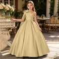 thumbnail image 3 of OGLCCG One Shoulder Flower Girl Dresses for Wedding Satin Prom Dresses Princess A Line Long Formal Evening Gowns with Bow 2-14 Years, 3 of 5