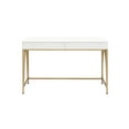 thumbnail image 2 of Acme Furniture Lightmane Desk, White High Gloss & Gold, 2 of 2