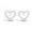 White, variant on Accented With Heart Shape Stud Earrings for Women in 925 Sterling Silver With 14K Rose Gold Plated White Diamonds Open Heart & Cross Earrings For Women
