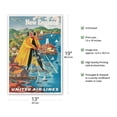 thumbnail image 2 of New England - Fishing - United Air Lines - Vintage Airline Travel Poster by Joseph Fehér c.1940 - Master Art Print (Unframed) 13in x 19in, 2 of 4