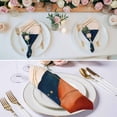 thumbnail image 2 of Navy Blue Burnt Orange Cloth Napkins, Boho Artwork Geometric Modern Washable and Reusable Dinner Napkins Set of 8, Table Napkin for Kitchen Party Birthday Wedding Hotel Housewarming 20"x20", 2 of 8