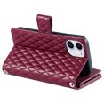 thumbnail image 4 of Crossbody Wallet Case for iPhone 11 Glitter PU Leather Phone Case with Card Slots Stand Wrist Strap Cover Magnetic Closure Flip Handbag Zipper Purse Case for Women Girls, Winered, 4 of 11