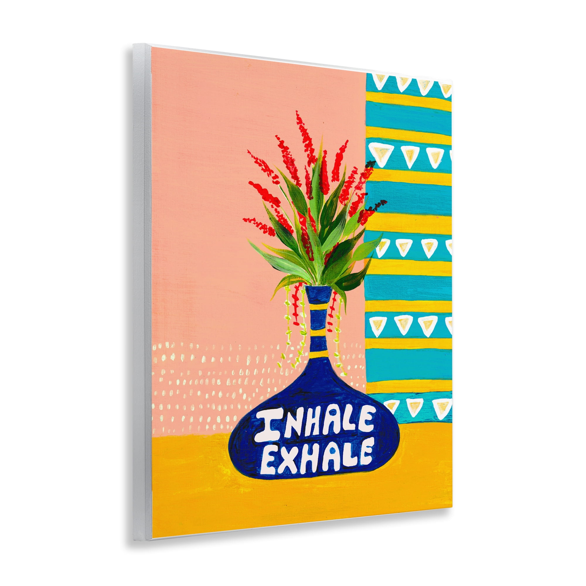 Inhale Exhale Flower Vase Wall Plaque Art, design by Nabeela Rumi