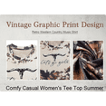 thumbnail image 4 of DEXIO Let's Go Girl Shirt Women Western Bleached T-Shirt Retro Country Music Tee Shirt Cowgirls Shirts Short Sleeve Tops, 4 of 11