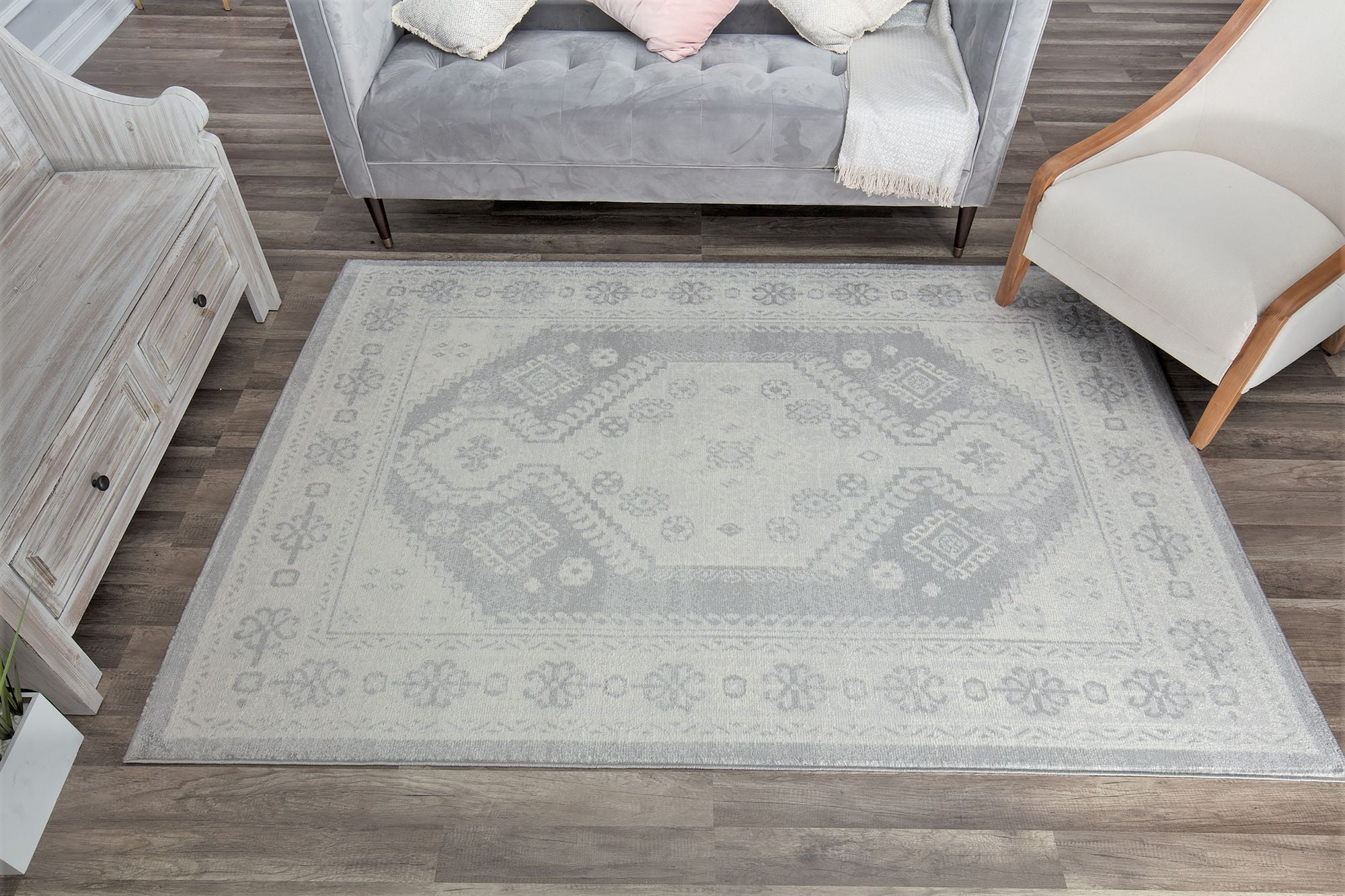 Rugs America Gallagher GL40A Light Grey Vintage Transitional Area Rug, 2'6"x8'