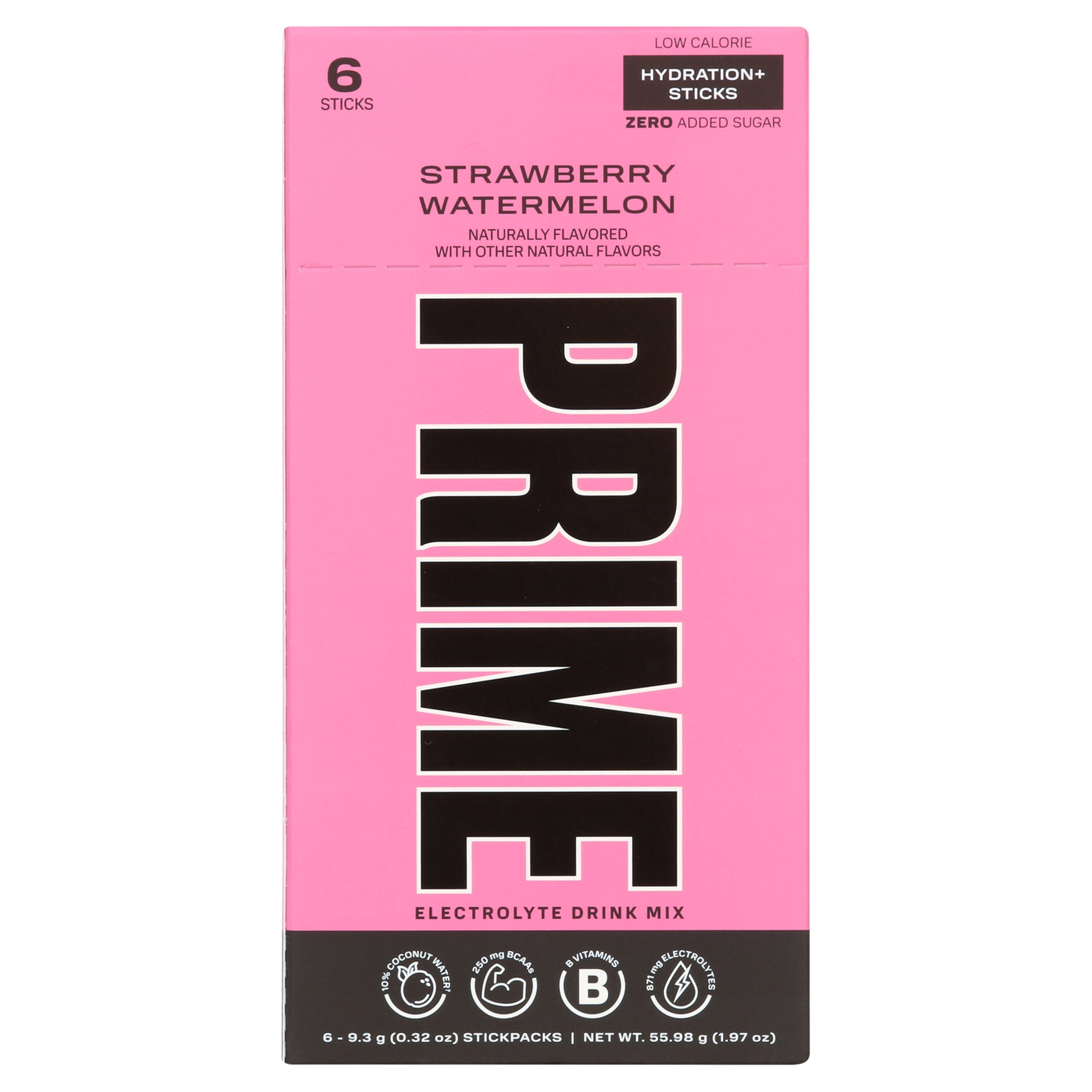 Prime Hydration Sticks, Strawberry Watermelon, 6 Count, Electrolytes, Zero Sugar