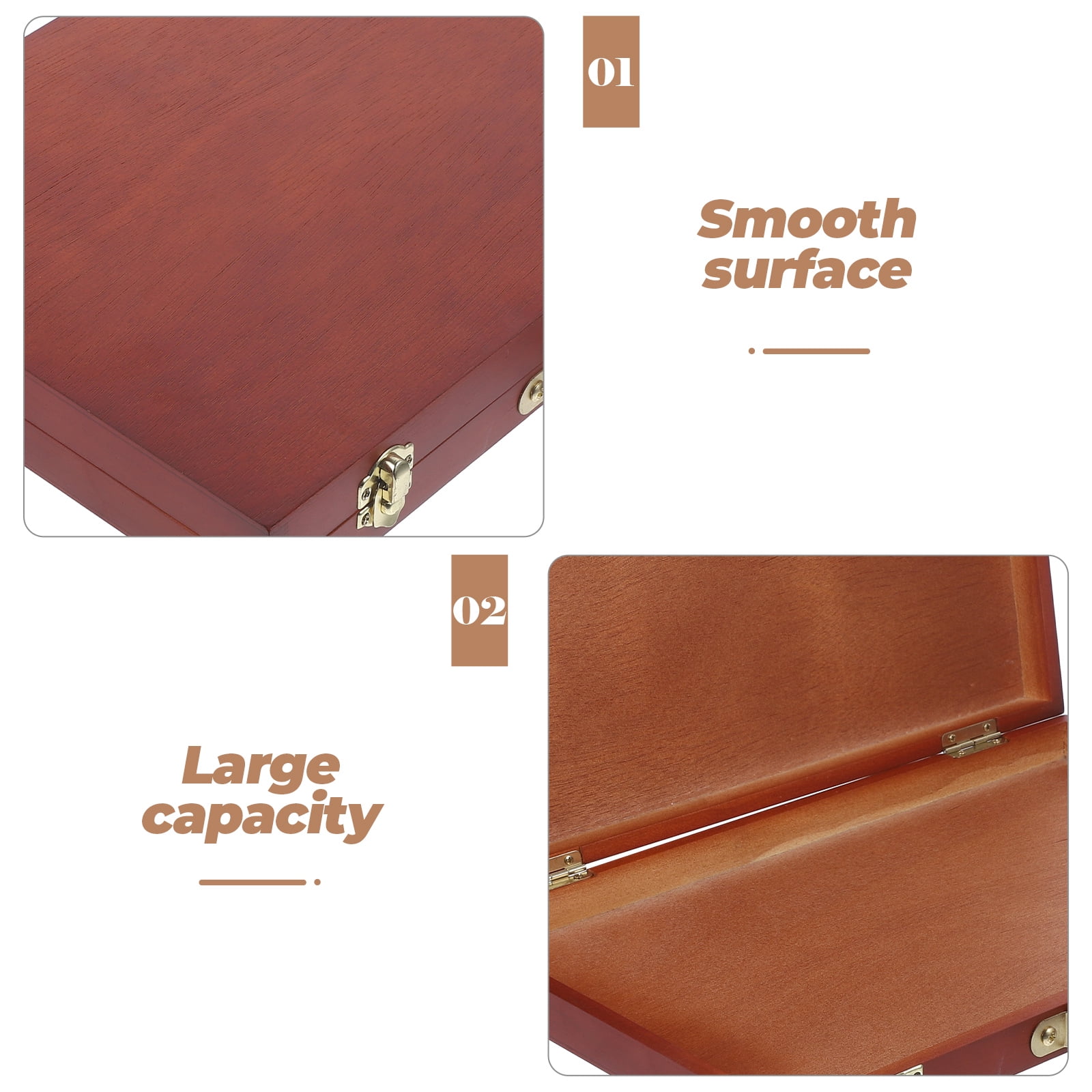 Zcyifa Portable Wooden Painting Box with Lid for Artist Painting Organizer