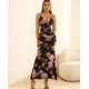 thumbnail image 5 of Vestido largo GLNEGE con estampado floral y cuello en V sin mangas para mujer, 5 of 5