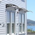 thumbnail image 2 of Gundir 40x32in Transparent Board & Black Bracket Awnings Eaves Canopy for Door & Window Rain Sun Cover, Aluminum Frame, 1 Pack, 2 of 7
