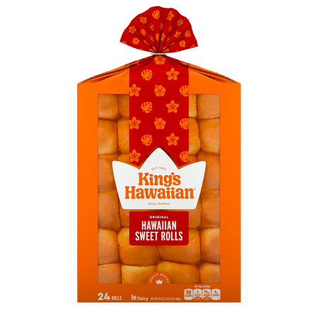 King's Hawaiian Original Hawaiian Sweet Dinner Rolls 24 Count, 24 oz, Shelf-Stable