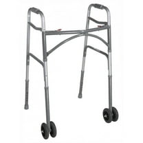 Bariatric Dual Release Folding Walker Adjustable Height drive Aluminum 32 to 39 Inch - 500 lb Weight Capacity