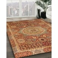 thumbnail image 3 of Ahgly Company Machine Washable Indoor Square Abstract Gold Area Rugs, 8' Square, 3 of 7