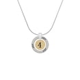 thumbnail image 2 of Delight Jewelry Goldtone Disc 1/2'' Number - 4 - Joy Ring Charm Necklace, 18", 2 of 4