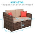 thumbnail image 5 of 4-Piece Outdoor Sectional Sofa Set, PE Rattan Conversation Set with Arm Chairs, Tea Table and Cushions, All-Weather Cushioned Sofa Furniture Set for Backyard, Patio, Porch, Garden, Poolside, K3053, 5 of 11