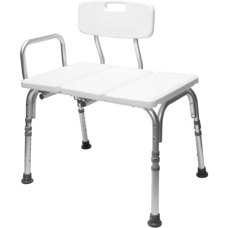 RUseeN Bathtub Transfer Bench - Shower Bench and Bath Bench with Height Adjustable Legs - Convertible to Right or Left Hand Entry, Shower Chair For Bathtub, Bathtub Chair - White