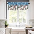 thumbnail image 3 of Christmas Snowman Kitchen Curtains and Valances Set, Red Snowman Xmas Trees Snowflakes Blue Ombre Rod Pocket Window Valance Window Curtain Panels for Living Room Bedroom Laundry, 27.5x24in, 3 Pieces, 3 of 7