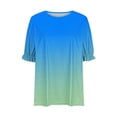 thumbnail image 3 of Shorts pour Femmes, Blouses pour Femmes, Mode Décontractée Grande Taille Col Rond T-Shirt Imprimé Haut Blouse, 3 of 4