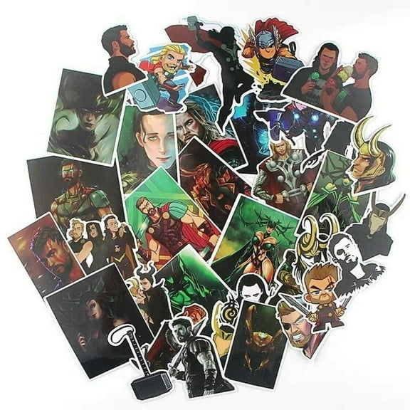 Superhero Thor God of Thunder Themed Set of 37 Assorted Stickers Decal Set