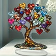 thumbnail image 5 of Chagetd Heart Tree Ornament Desktop 2D Flat Acrylic Decoration Multi-Color Love Hearts Tree with Base for Home Table Decor Valentine's Day Gift, 5 of 8